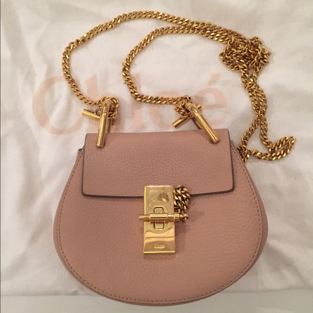 Chloe Drew nano crossbody bag in Cement pink